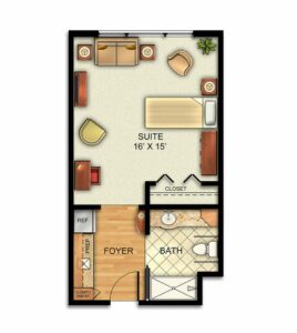 Assisted Living Deluxe Suite floor plan