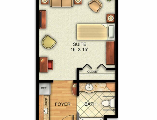 Assisted Living Deluxe Suite floor plan