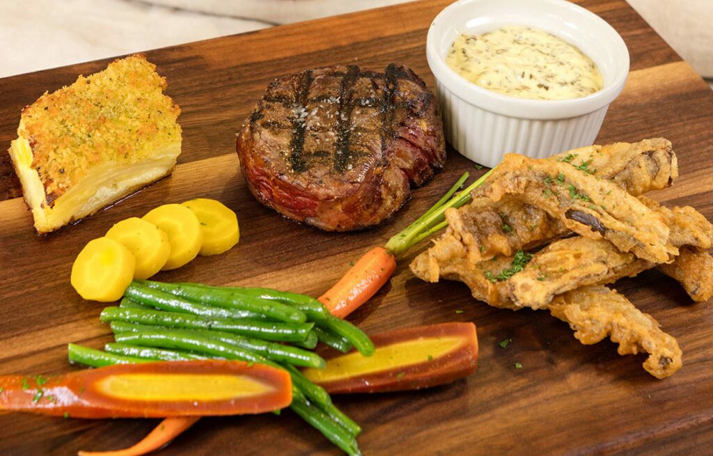 Filet mignon plated at McKnight Place