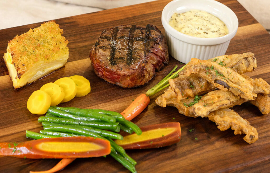 Filet mignon plated at McKnight Place
